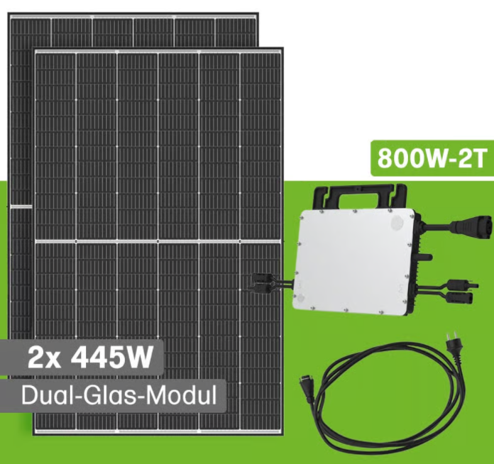 Φωτοβολταϊκό Μπαλκονιού 940W — 2×470W Bifacial Panel Trina Solar - WiFi